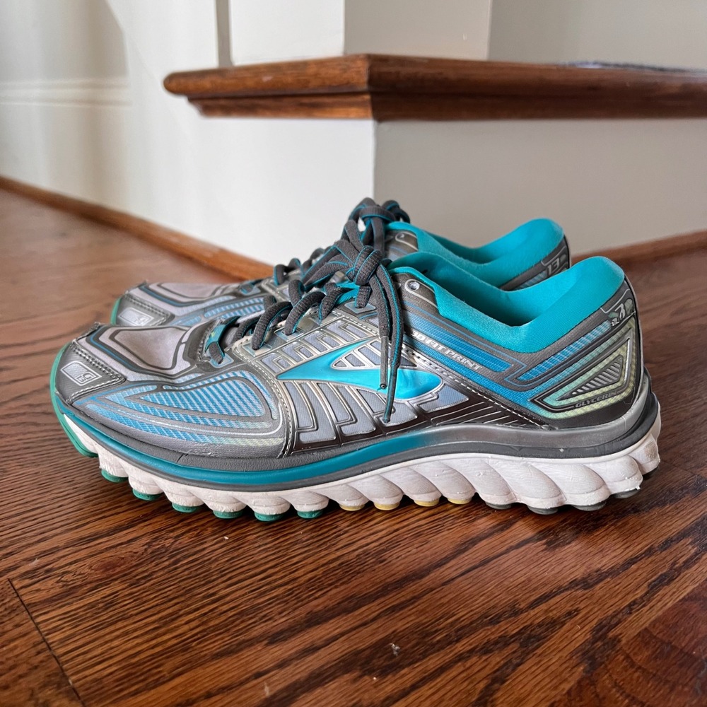 Brooks Glycerin 13 Womens 10 Running Shoes Teal Silver Sneakers 1201971B030 - Picture 6 of 14